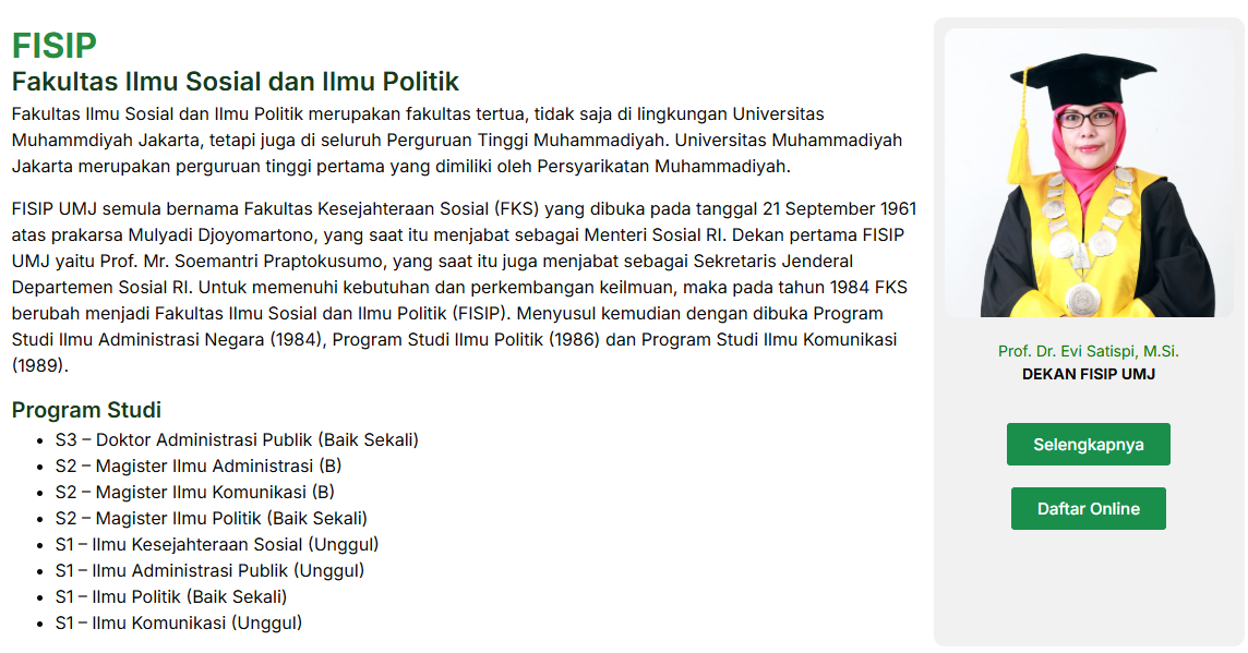 Dekan FISIP UMJ